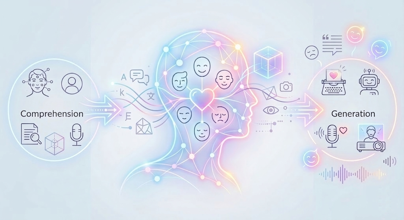 Concept illustration of unified affective understanding and empathetic generation